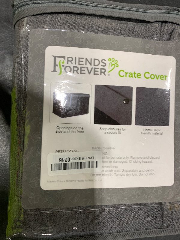 Photo 1 of Friends Forever Metal Dog Crate Cover 30 inch w/Light Blocking Protective Curtain, Dog Cage Cover w/Roller Shades, Machine Washable, Trucker Black