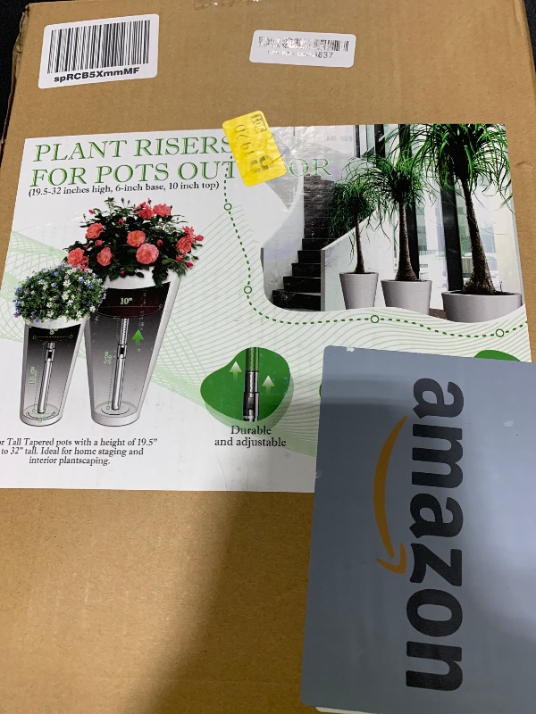 Photo 1 of Hazztoll Adjustable Plant Risers for Inside Pot, Planter Insert for Large ?Container?, 20-32'' Rise Filler Riser of Tall Flower Bed, Metal Lift Insert for Tall Taper (6 “8“10” Base or Top)