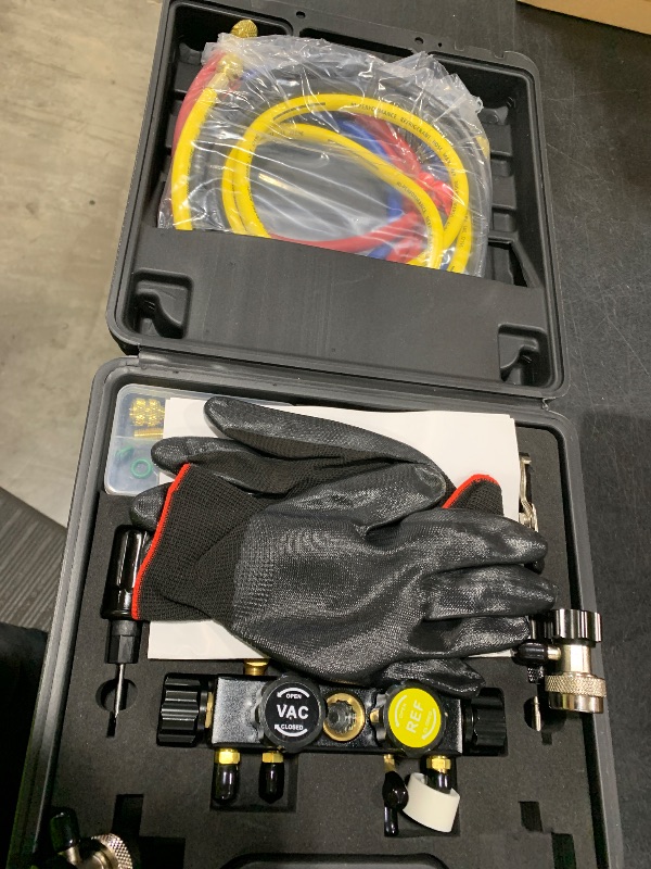 Photo 1 of Lichamp HVAC Gauges with Hoses, AC Manifold Gauge Set R134A R410A R404A R22 Refrigerant Gauges