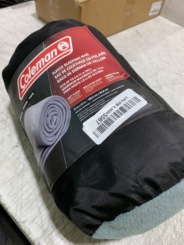 Photo 1 of Coleman Stratus 50°F Fleece Sleeping Bag, Gray