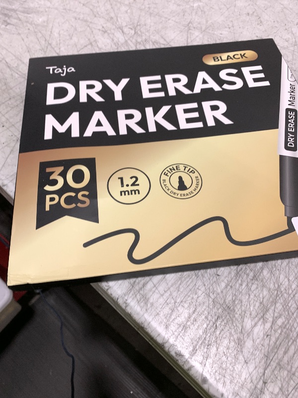 Photo 1 of Dry Erase Markers Fine Tip, 30 Pack Black Thin Low Odor WhiteBoard Markers Bulk Set for School Classroom Office Supplies