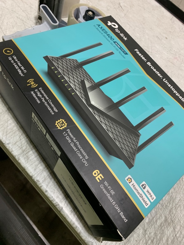 Photo 1 of TP-Link AXE5400 Tri-Band WiFi 6E Router (Archer AXE75)- Gigabit Wireless Internet Router, ax Router for Gaming, VPN Router, OneMesh, WPA3, Black