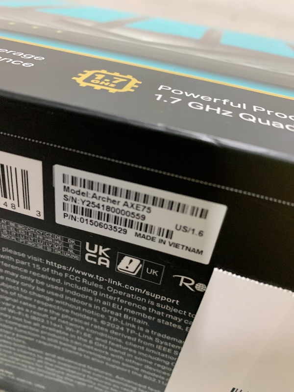 Photo 1 of TP-Link AXE5400 Tri-Band WiFi 6E Router (Archer AXE75)- Gigabit Wireless Internet Router, ax Router for Gaming, VPN Router, OneMesh, WPA3, Black