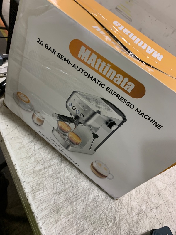 Photo 1 of MAttinata Espresso Machine 20Bar, Compact Espresso Maker, Stainless Steel Coffee Maker for Cappuccino, Latte With Steam Milk Frother For Home, Office Mattino Ultra