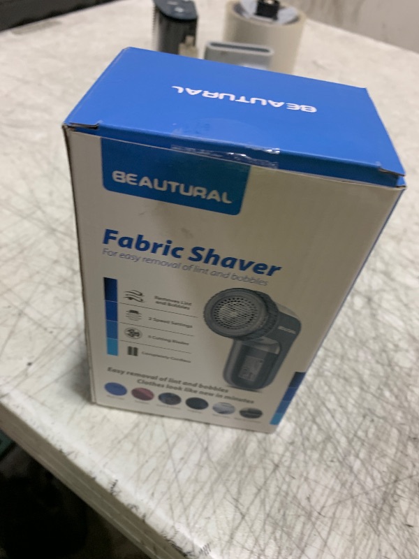 Photo 1 of BEAUTURAL Fabric Shaver and Lint Remover, Sweater Defuzzer with 2-Speeds, 2 Replaceable Stainless Steel Blades, Battery Operated, Remove Clothes Fuzz, Lint Balls, Pills, Bobbles Gray