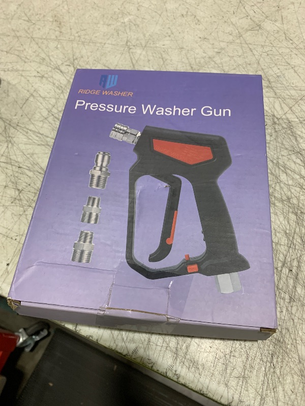 Photo 1 of RIDGE WASHER Pressure Washer Gun 5000 PSI, 12 GPM, High Pressure Spray Gun with 1/4" Quick Connector, 3/8'' Quick Connect, M22-14 mm and M22-15 mm Fitting