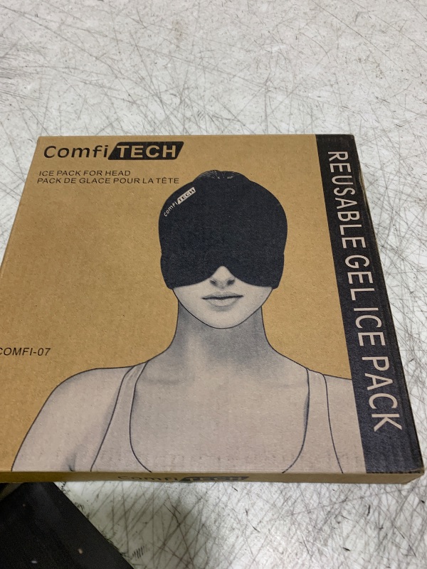 Photo 1 of ComfiTECH Head Ice Pack Wrap Cold Cap Cooling Gel Hat, Large, Black