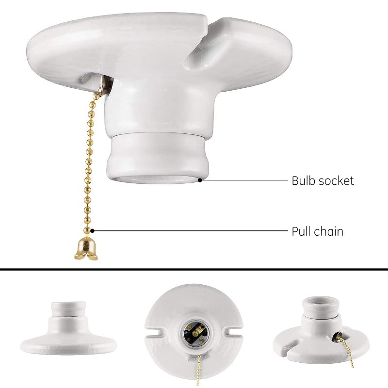 Photo 1 of UltraPro Porcelain Lampholder with Pull Chain