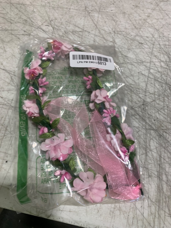 Photo 1 of Love Sweety Women BOHO Flower Headband Berry Floral Crown Hair Wreath Garland Halo (Pink)