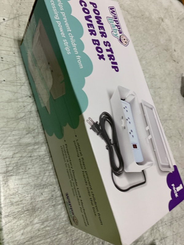 Photo 1 of Power Strip Cover Box - Effectively Baby Proofs Power Strip with Patented Dual Lock. Convenient Side Openings for Cords & Cables. Protects Small Hands & Fingers