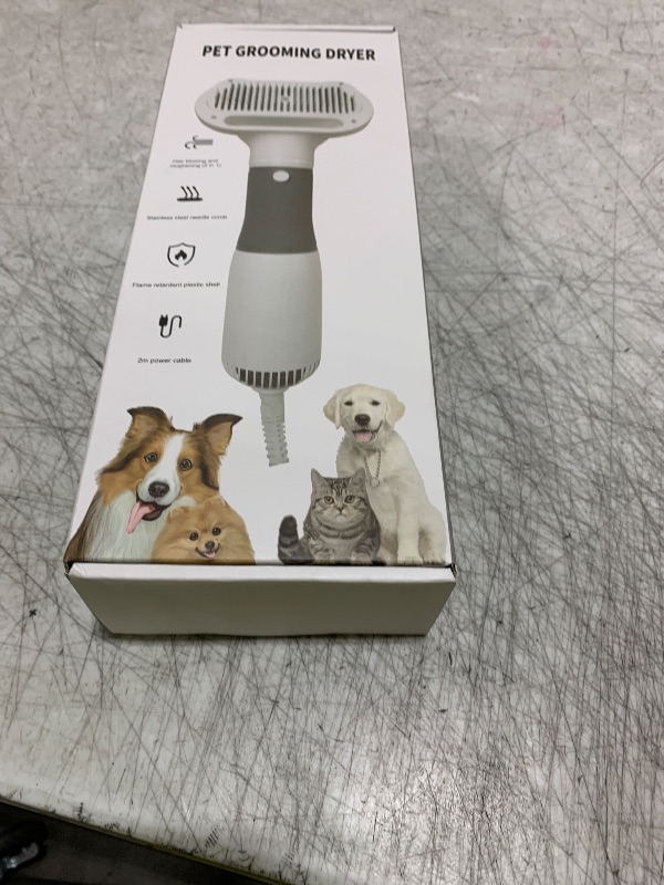 Photo 1 of 3-in-1 Pet Hair Dryer & Slicker Brush for Dogs & Cats – Portable, Quiet, Adjustable Temp, Overheat Protection Dog Hair Dryer