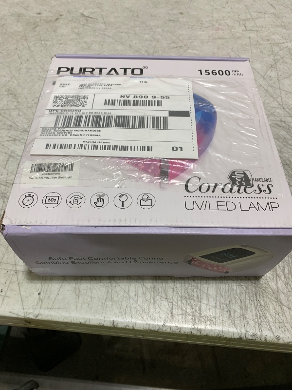 Photo 1 of Purtato Professional Rechargeable 96W UV LED Portable Cordless UV Light for Nail Lamp Machine with Removable Stainless Steel Bottom,4 Timer Setting and Smart Sensor Nail Dryer (Blue&Purple)
