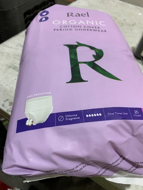 Photo 1 of Rael Disposable Underwear for Women, Organic Cotton Cover - Postpartum Essentials, Leak Locker, Unscented, Maximum Coverage (Size S-M, 20 Count)