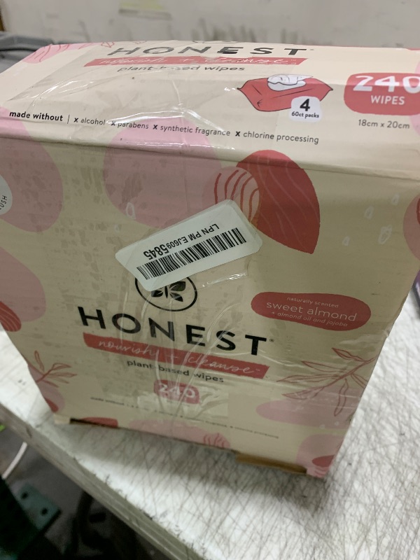 Photo 1 of The Honest Company Nourish + Cleanse Naturally Scented Wipes | Cleansing Multi-Tasking Wipes | 99% Water, Plant Based, Hypoallergenic | Sweet Almond, 240 Count