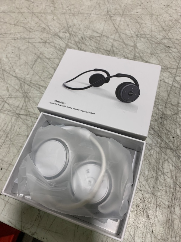 Photo 1 of RTUSIA Small Bluetooth Headphones Wrap Around Head - Sports Wireless Headset with Built in Microphone and Crystal-Clear Sound, Foldable and Carried in The Purse, and 12-Hour Battery Life, White