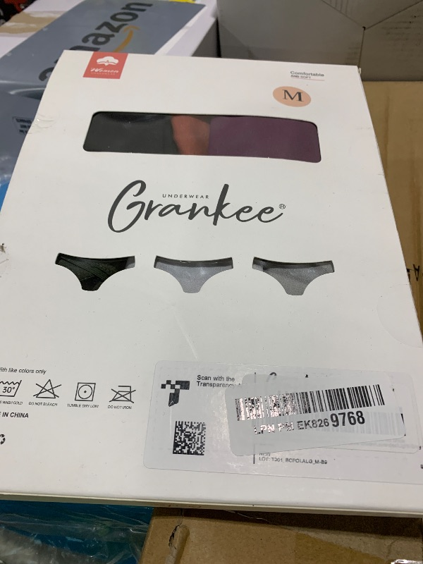 Photo 1 of GRANKEE Women's Breathable Seamless Thong Panties No Show Underwear 6 Pack(Black/Caramel/Purple/Olive Green/Lavender/Light Grey 6 Pack M)