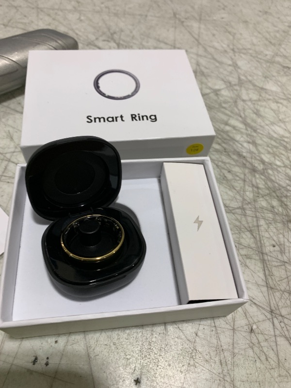 Photo 1 of Smart Ring Health Tracker for Women & Men, Fitness Ring with Sleep & Motion Tracking, Touch Control, No Subscription Required, Compatible with iOS & Android (Gold, #12)