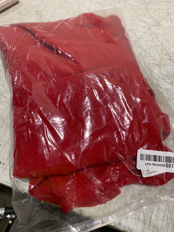 Photo 1 of oten Women's Sexy V Neck Work Bodycon Dress Ruffle Sleeves Tie Belt Knee Length Party Dresses with Tulip Hem Red Large