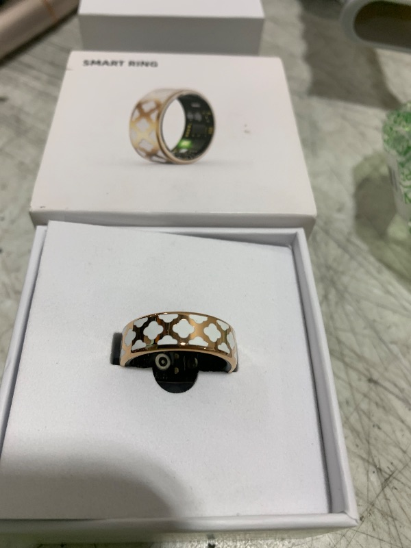 Photo 1 of CNBRO Smart Ring for Women Men Fitness Ring Heart Rate Monitor Sleep Smart Ring Step Counter Calorie Pedometer Rings Fashionable Fitness Tracker Remote Control Photograph Rose Gold Ring