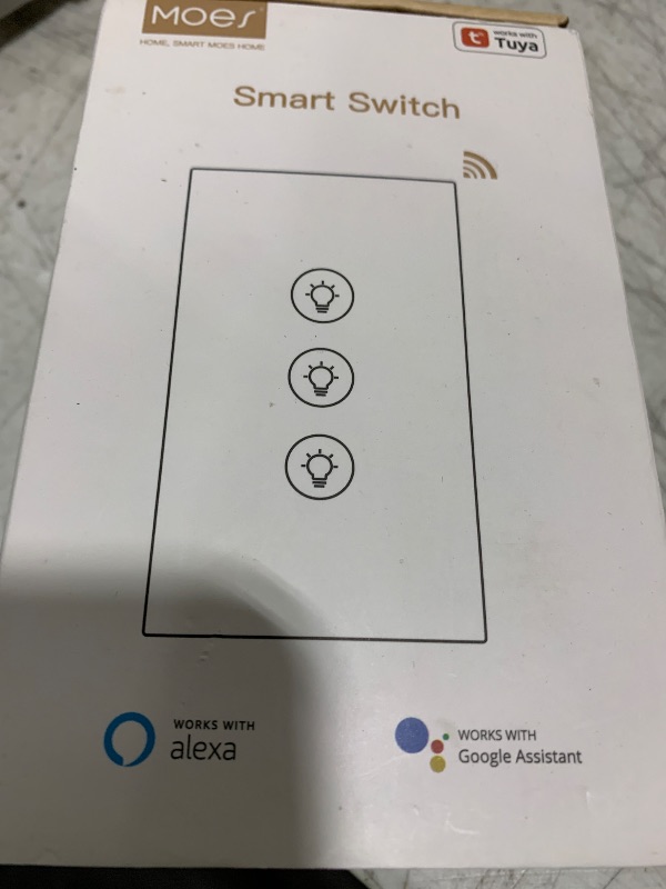 Photo 1 of MOES Triple Dimmer Switch for LED Lights, Full Range Dimming, WiFi Smart Light Switch Neutral Wire Required, Single Pole, 300W INC, 75W LED/CFL, Smart Life/Tuya APP Remote Control