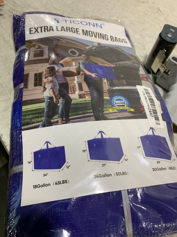 Photo 1 of TICONN 6 Pack Extra Large Moving Bags with Zippers & Carrying Handles, Heavy-Duty Storage Tote Moving Boxes for Space Saving