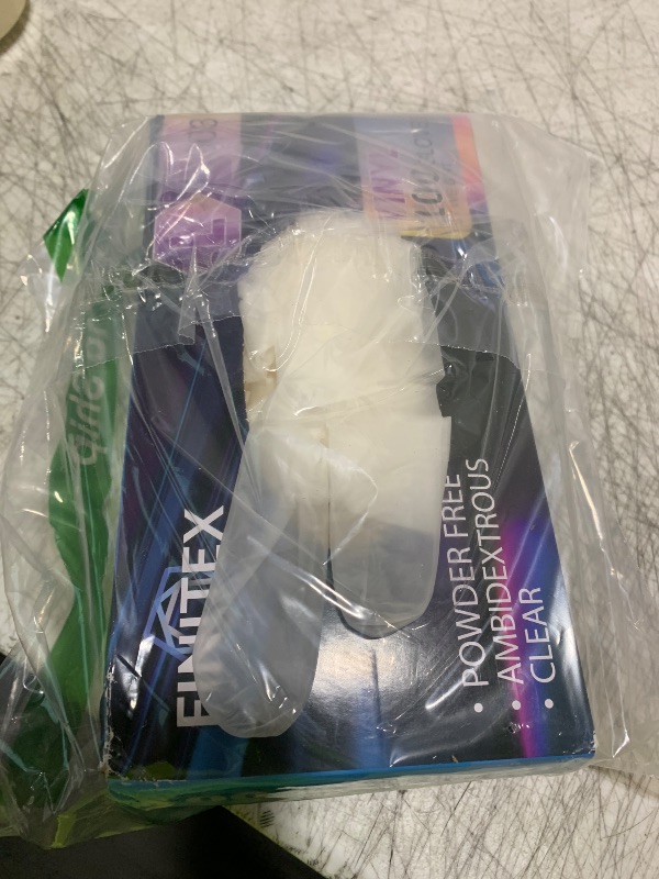 Photo 1 of FINITEX Clear Vinyl Disposable Gloves Food Safe Latex-Free Food Prep Exam Gloves Box of 100 (Clear Large)