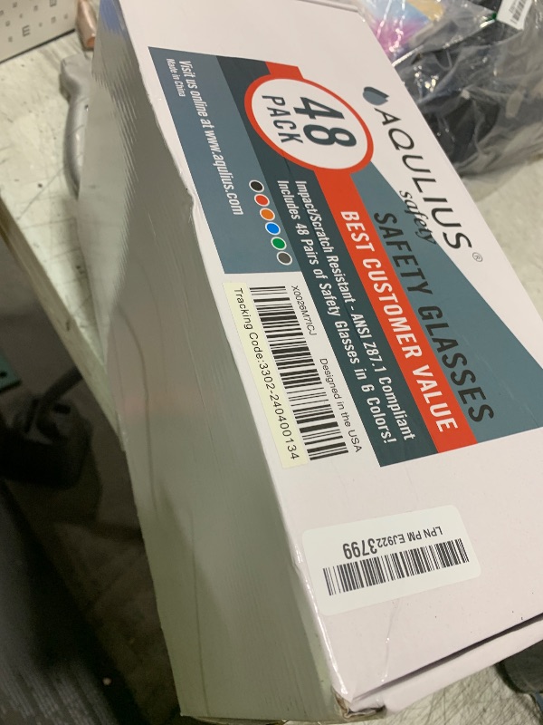 Photo 1 of Aqulius 48 Pack of Safety Glasses (48 Protective Goggles) Crystal Clear Eye Protection - Perfect for Construction, Shooting, Lab Work, and More!