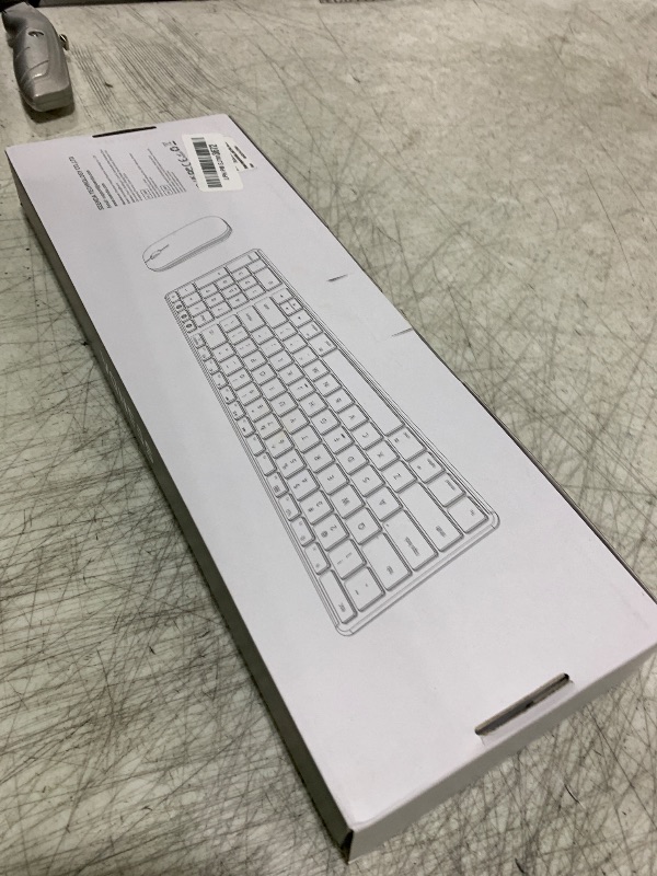 Photo 1 of seenda Bluetooth Keyboard and Mouse for Mac, SKM64-2 Multi-Device Rechargeable Slim Wireless Keyboard Mouse Stainless Steel Full Size, Compatible with MacBook Pro/Air, iPad, Mac - White Silver