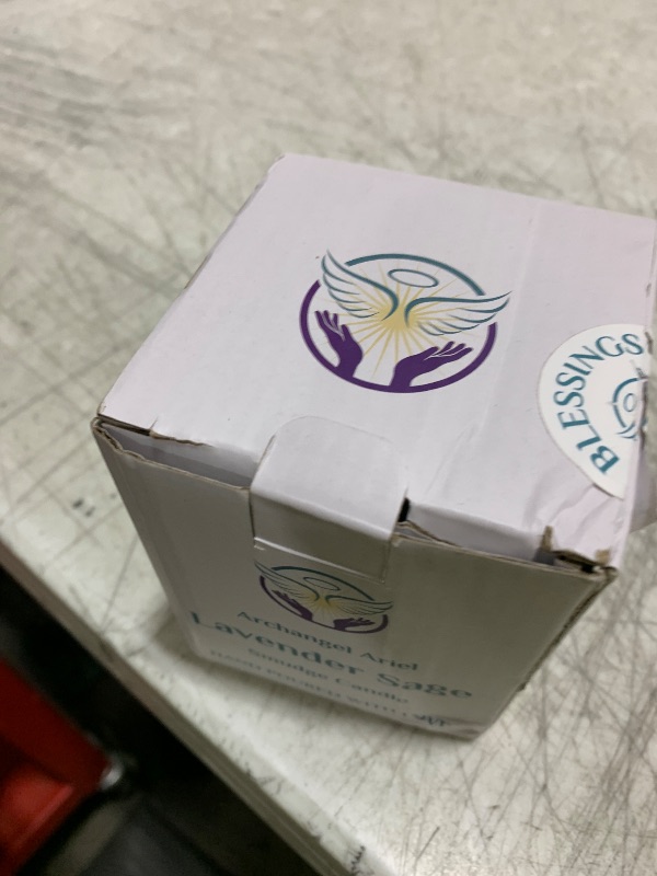 Photo 1 of Heal The Masses Lavender Sage Candle - Archangel Ariel Candle for Chakra Healing & Energy Cleansing - Reiki Charged White Sage Candle for Home (7 oz)