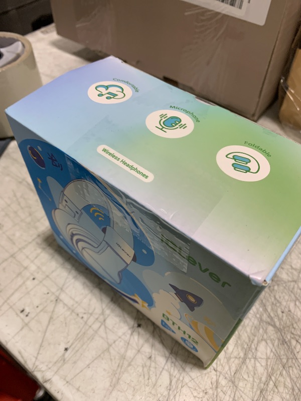 Photo 1 of iClever BTH12 Kids Bluetooth Headphones,Colorful LED Lights Kids Headphones Wireless,74/85dBA Safe Volume,85H Playtime,Fast Charging,Bluetooth 5.2,Over Ear,Built-in Mic for iPad/Tablet/Airplane,Blue