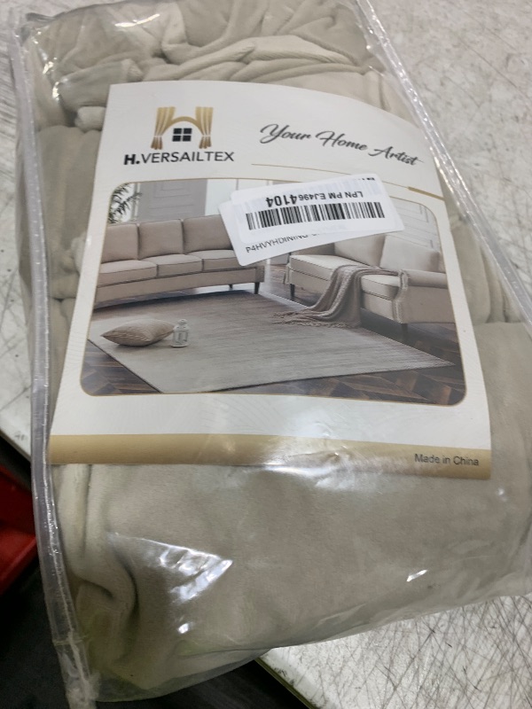 Photo 1 of H.VERSAILTEX Velvet Dining Chair Covers Stretch Chair Covers for Dining Room Set of 4 Parson Chair Slipcovers Chair Protectors Covers Dining, Soft Thick Solid Velvet Fabric Washable, Oatmeal