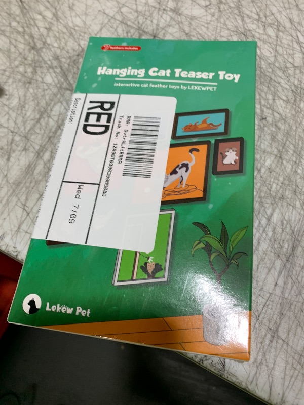 Photo 1 of LEKEWPET Retractable Cat Feather Toys 7PCS Refills with Bell, Interactive Doorway Hanging Teaser Toys for Indoor Cats, Kitten Play Exercise Feather Teaser Wands