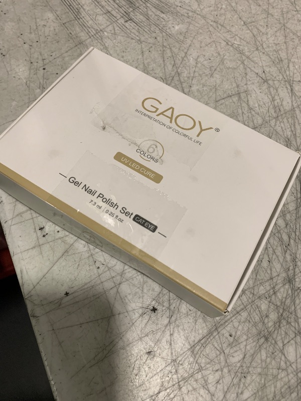 Photo 1 of GAOY Glitter Cat Eye Gel Nail Polish Set with Magnet, Sliver, Brown, Pink, Coral Holographic Cat Eye, Salon Gel Manicure and Nail Art DIY at Home, Sunshine