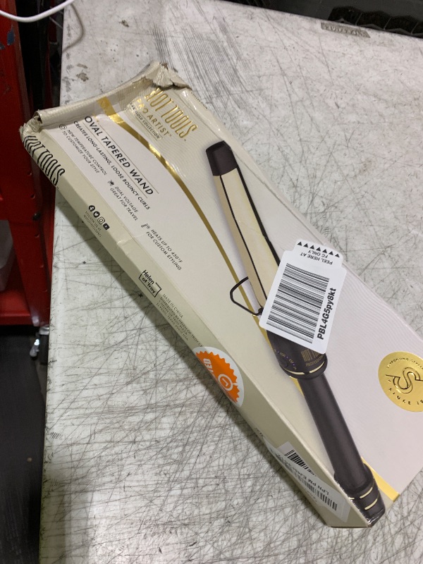 Photo 1 of HOT TOOLS 24K Gold Extended Barrel Oval Tapered Curling Wand for Bouncy Curls | No Clamp for Quick and Easy Styling, Fan-Favorite 24K Gold Technology for Long-Lasting Results