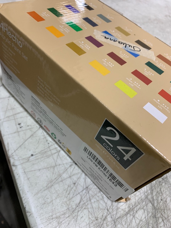 Photo 1 of Artecho Acrylic Paint Set - 24 Colors, 2oz/59ml, Art Craft Paint for Canvas, Rocks, Wood, Fabric and Ceramic, Non-Toxic, Suitable for Artists, Students, Beginners and Adults