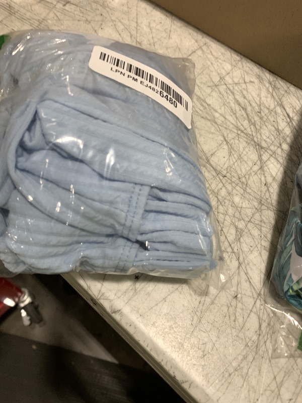 Photo 1 of YOUNGER TREE Toddler Swimsuit Girl Color Block Stripe One-Piece Swimwear Baby Girl Bathing Suits ?Light Blue Wrinkle Fabric, 6-7 Years?