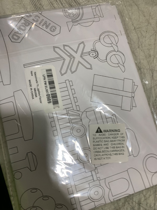 Photo 1 of Train Giant Coloring Poster Train Party Favors Large Transportation Drawing Tablecloth DIY Art Drawing Coloring Mat Jumbo Table Cover Colorful Books for Traffic Game Trains Party Decorations Supplies