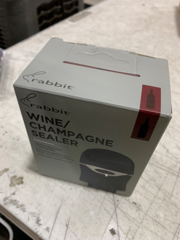 Photo 1 of Rabbit Champagne and Wine Sealer, Airtight Wine and Champagne Stopper, Keeps Bubbles Fresh Longer, Easy to Use, Velvet Black, Essential Bar Tool
