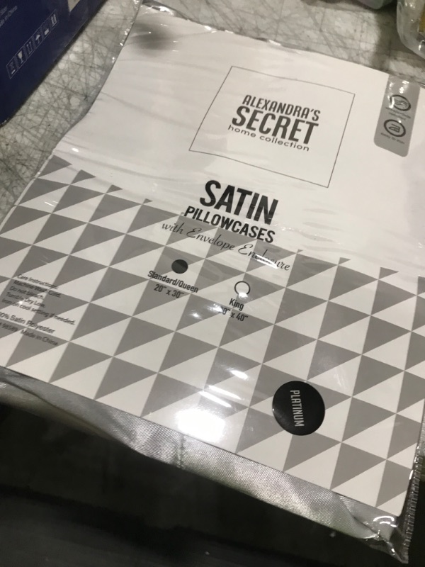 Photo 1 of Satin Pillowcase 2 Pack - Queen Size (20"x30", Grey) - Silky Pillow Cases for Hair and Skin - Satin Pillow Covers with Envelope Closure - Extra Soft Premium Microfiber