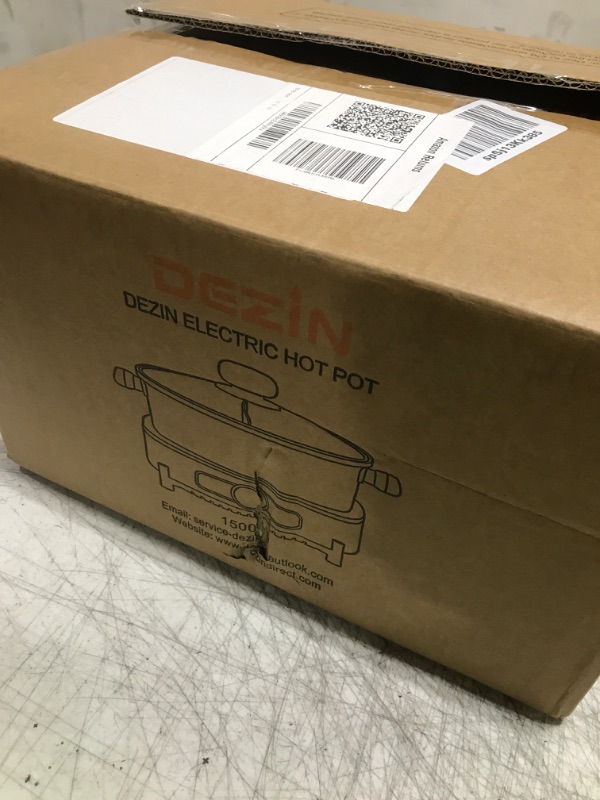 Photo 1 of Dezin Hot Pot Electric with Divider, 6L Double-Flavor Shabu Shabu Pot, Dual Sided Removable Non-Stick Hotpot Pot Electric, 3" Depth Chinese Hot Pot with Multi-Power Control, 2 Silicone Ladles Included