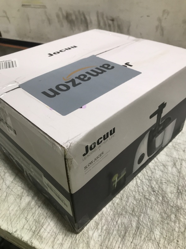 Photo 1 of Jocuu Slow Masticating Juicer with 2-Speed Modes - Cold Press Juicer Machine - Quiet Motor & Reverse Function - Easy to Clean Juicer Extractor - Juice Recipes for Fruits & Vegetables (White)