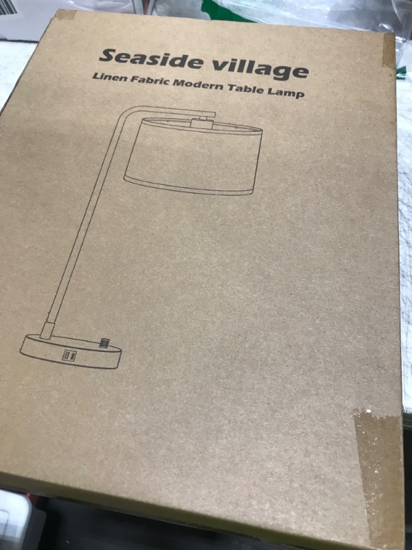 Photo 1 of Tall Table Lamp with USB C+A Ports, Fully Stepless Dimmable Modern Bedside Nightstand Lamp, Reading Desk Lamp for Bedroom, Living Room, Study Room, Office, 9W 3000K LED Bulb Included