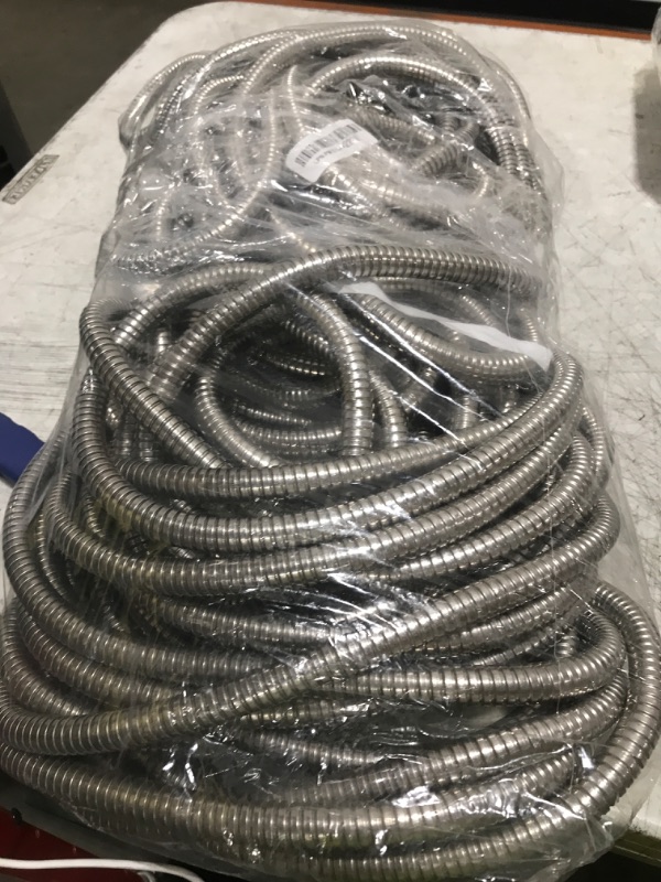 Photo 1 of 150FT Metal Garden Hose 304 Stainless Steel Flexible Water Hose - No Kink & Tangle Heavy Duty Pipe with Nozzle, Durable 3/4 Metal Fittings and Valve - Rust Proof Puncture Proof for Yard Lawn