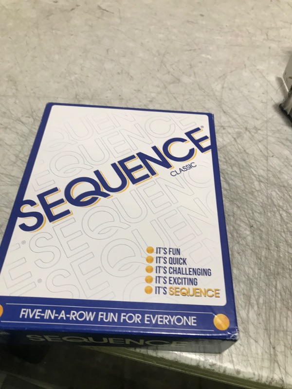 Photo 1 of SEQUENCE- Original SEQUENCE Game with Folding Board, Cards and Chips by Jax ( Packaging may Vary ) White, 10.3" x 8.1" x 2.31"