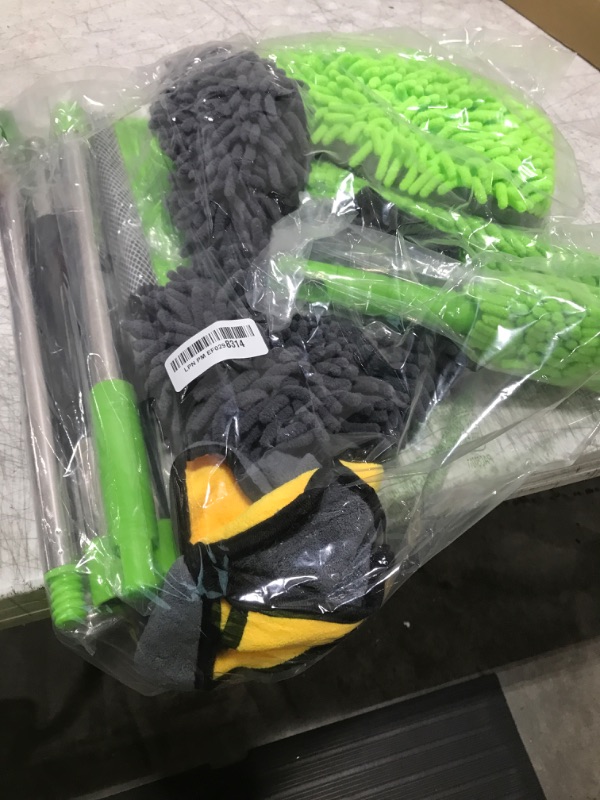 Photo 1 of 62'' Car Wash Brush with Long Handle Car Wash Mop Mitt Chenille Car Cleaning Kits Windshield Window Squeegee Car Duster Microfiber Towel Gloves for Cars RV SUV Truck 11PCS