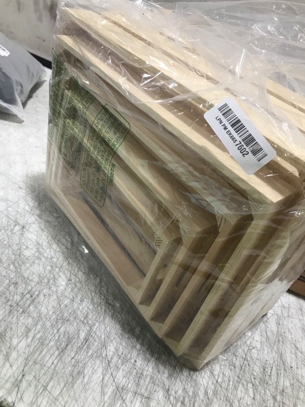 Photo 1 of Soaoo 5 Pcs Decorative Nesting Wooden Crates for Storage Display 5 Size Large Small Rustic Wood Decorative Storage Crates with Handle Farmhouse Crate Box Container Made from Pine(Natural Color)