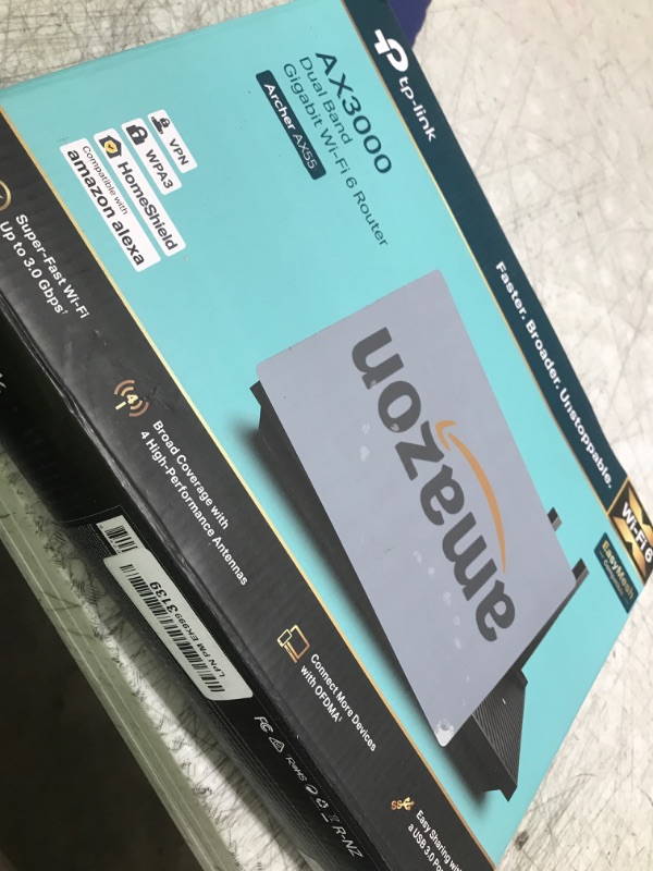 Photo 1 of TP-Link Dual-Band AX3000 Wi-Fi 6 Router Archer AX55 | Wireless Gigabit Internet Router for Home | EasyMesh Compatible | VPN Clients & Server | HomeShield, OFDMA, MU-MIMO | USB 3.0 | Secure by Design