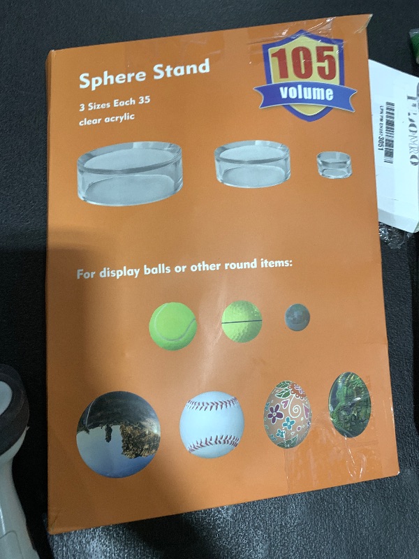 Photo 1 of 105 PCS (3 Sizes each 35) Sphere Stand,Clear Mini Ball Stand,Round Display Stands for Baseball, Crystal Ball, Golf Ball, Softball, Tennis Ball, Marbles, Spheres, Collections.3 Sizes Large,Medium,Small