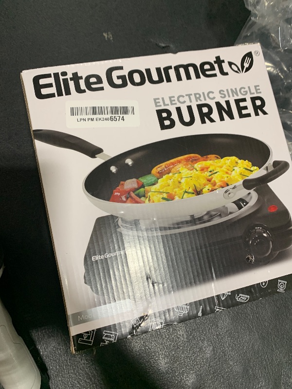 Photo 1 of Elite Gourmet ESB100B Countertop Single Coiled Burner Electric Hot Plate, Temperature Control, Indicator Light, Easy to Clean, Black