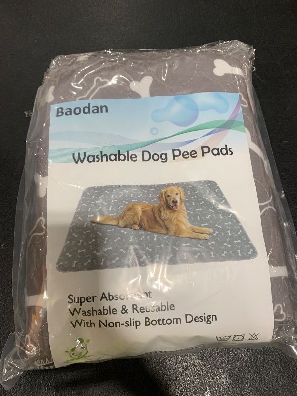 Photo 1 of Baodan Washable Pee Pads for Dogs, Large 2 Pack 36”x48” Dog Pee Pads Washable, Waterproof Puppy Pads Mat Reusable Fast Absorbent Dog Potty Training Pads, Whelping Pads for Playpen Crate